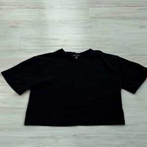 Athleta Black Cropped Crew Tee